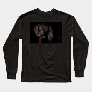 German Wirehaired Pointer Portrait Long Sleeve T-Shirt